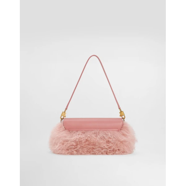 Multicolour Dolce & Gabbana Marlene shearling and palmellato calfskin shoulder bag, view 4 | Shoulder & Crossbody Bags