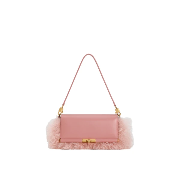 Multicolour Dolce & Gabbana Marlene shearling and palmellato calfskin shoulder bag | Shoulder & Crossbody Bags