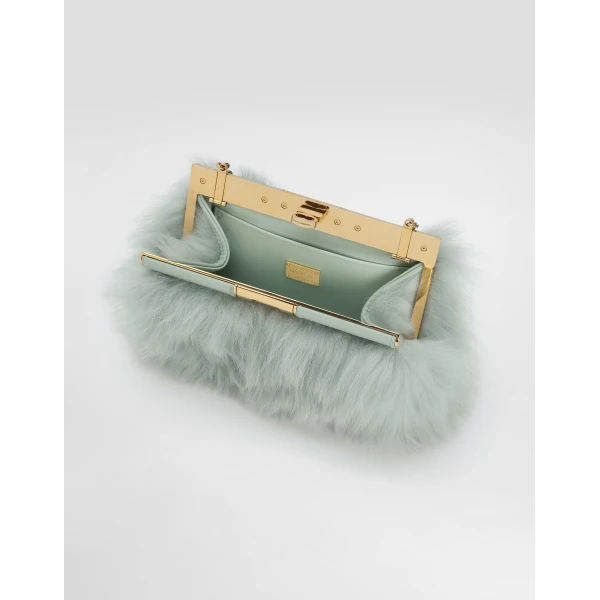 Multicolour Dolce & Gabbana Marlene shoulder bag in shearling and calfskin, view 5 | Shoulder & Crossbody Bags