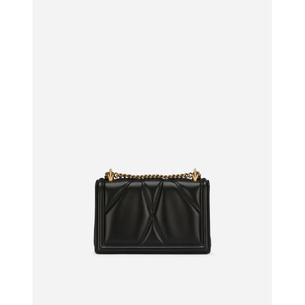 Black Dolce & Gabbana Medium Devotion bag in quilted nappa leather, view 4 | Shoulder & Crossbody Bags