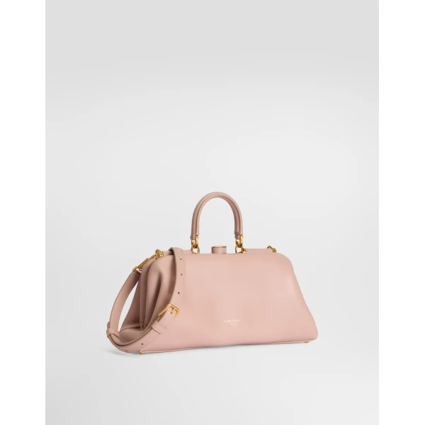 Pale Pink Dolce & Gabbana Medium Grandma handbag in plongé nappa leather, view 2 | Totes & Top-Handle Bags