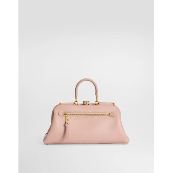 Pale Pink Dolce & Gabbana Medium Grandma handbag in plongé nappa leather, view 3 | Totes & Top-Handle Bags