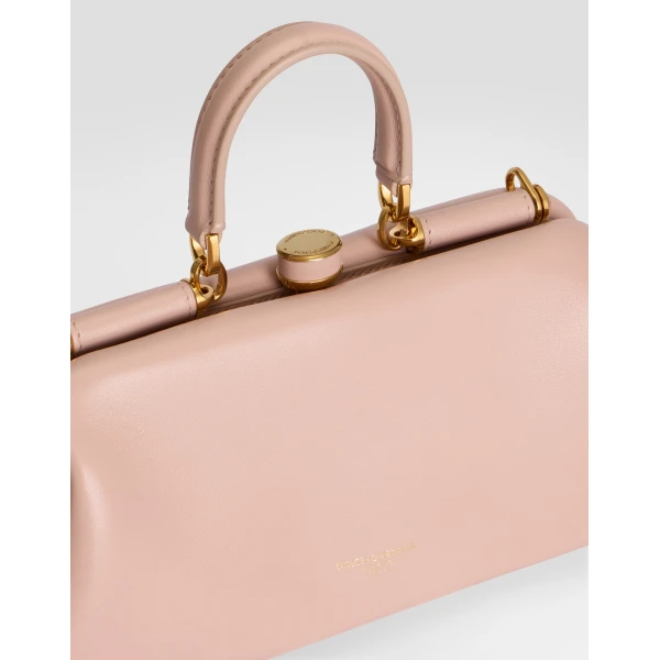 Pale Pink Dolce & Gabbana Medium Grandma handbag in plongé nappa leather, view 4 | Totes & Top-Handle Bags
