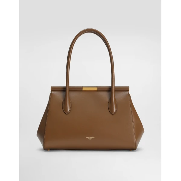 Brown Dolce & Gabbana Medium Marlene Everyday bag in palmellato calfskin, view 4 | Totes & Top-Handle Bags