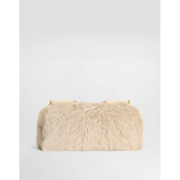 Beige Dolce & Gabbana Medium My Sicily fur and plongé calfskin handbag, view 4 | Totes & Top-Handle Bags