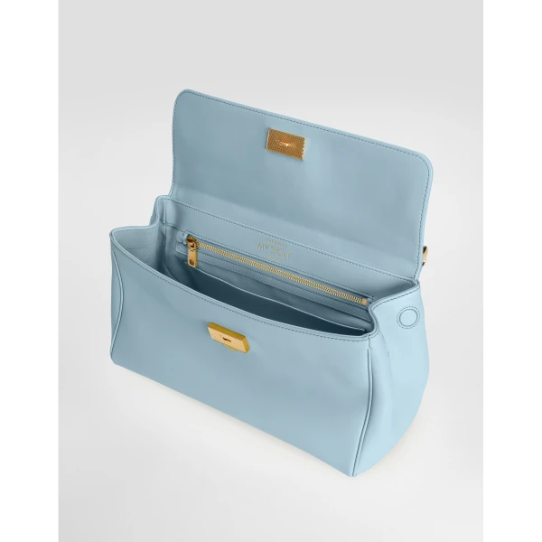 Azure Dolce & Gabbana Medium My Sicily handbag in plongé calfskin, view 6 | Totes & Top-Handle Bags