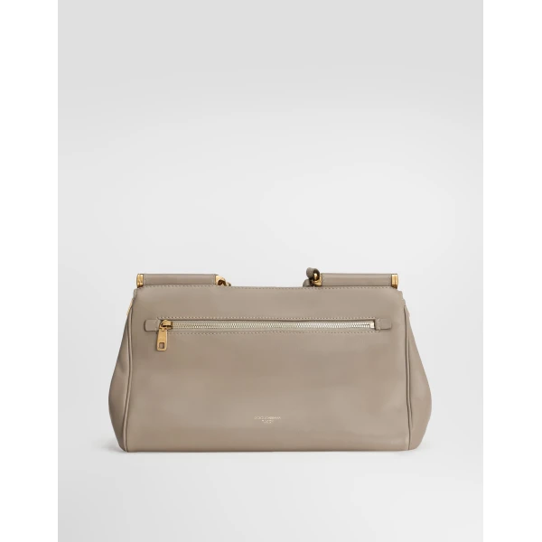 Beige Dolce & Gabbana Medium My Sicily handbag in plongé calfskin, view 4 | Totes & Top-Handle Bags