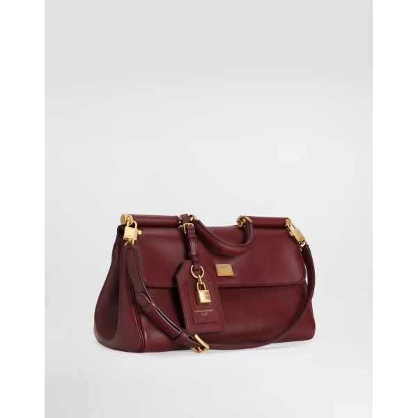 Bordeaux Dolce & Gabbana Medium My Sicily handbag in plongé calfskin, view 2 | Totes & Top-Handle Bags