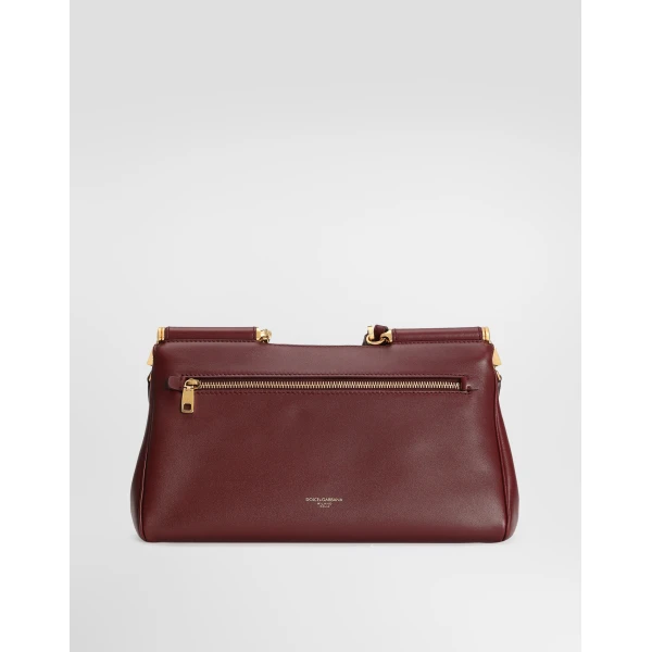 Bordeaux Dolce & Gabbana Medium My Sicily handbag in plongé calfskin, view 3 | Totes & Top-Handle Bags