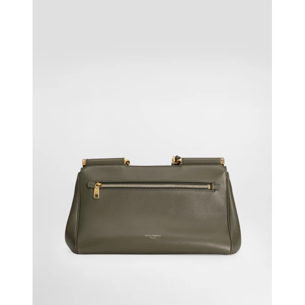 Green Dolce & Gabbana Medium My Sicily handbag in plongé calfskin, view 4 | Totes & Top-Handle Bags