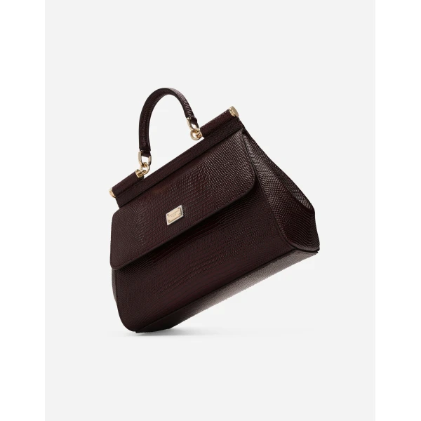 Bordeaux Dolce & Gabbana Medium Sicily handbag, view 2 | Totes & Top-Handle Bags