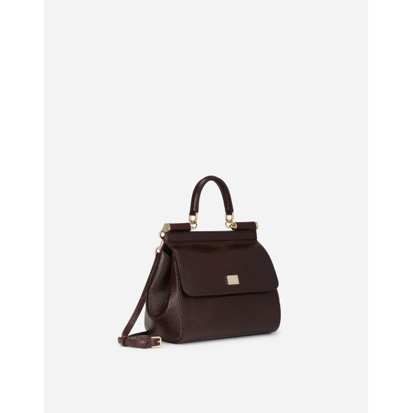 Bordeaux Dolce & Gabbana Medium Sicily handbag, view 3 | Totes & Top-Handle Bags