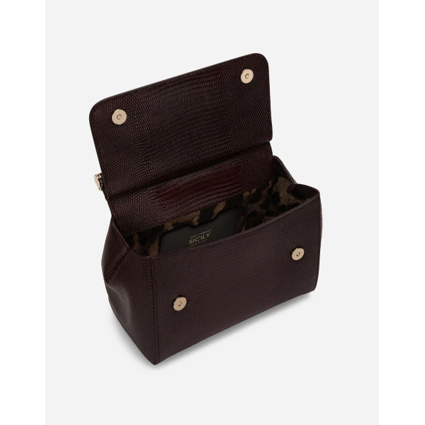 Bordeaux Dolce & Gabbana Medium Sicily handbag, view 5 | Totes & Top-Handle Bags