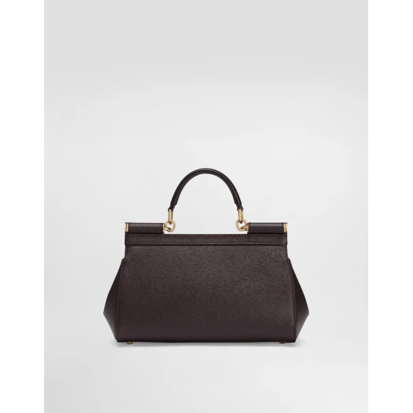 Bordeaux Dolce & Gabbana Medium Sicily handbag in dauphine calfskin, view 4 | Totes & Top-Handle Bags