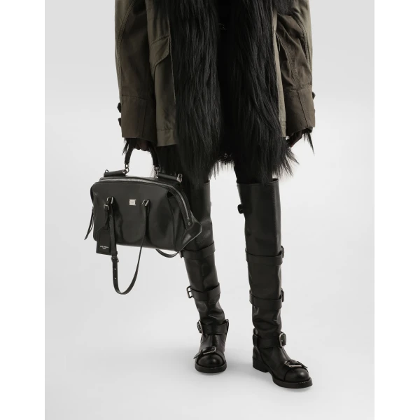 Black Dolce & Gabbana Medium Vittoria calfskin bag, view 2 | Shoulder & Crossbody Bags