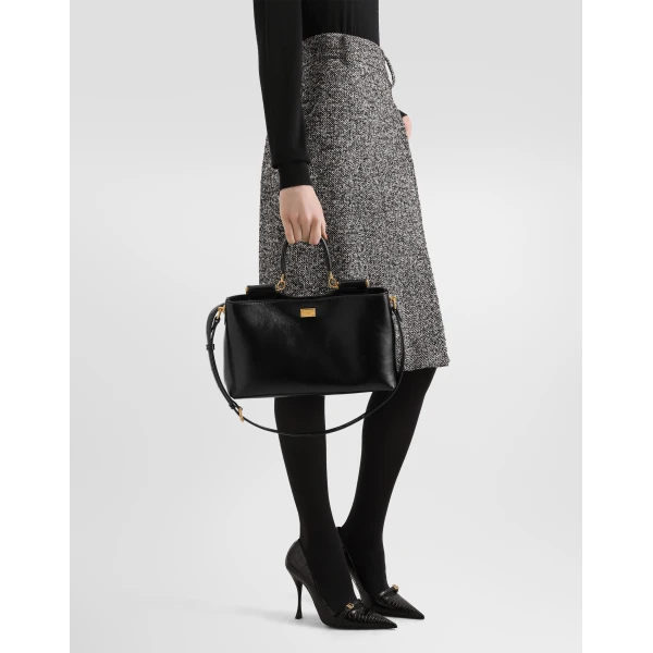 Print Dolce & Gabbana Medium Vittoria calfskin handbag, view 3 | Shoulder & Crossbody Bags