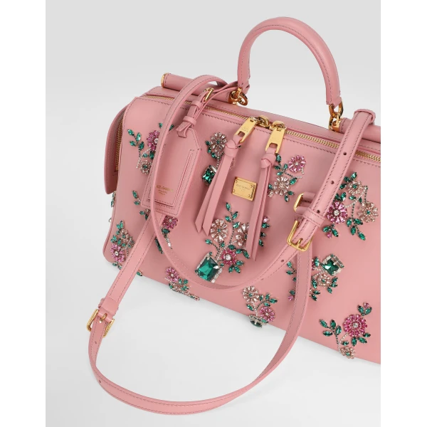 Multicolour Dolce & Gabbana Medium Vittoria handbag with embroidery, view 6 | Shoulder & Crossbody Bags