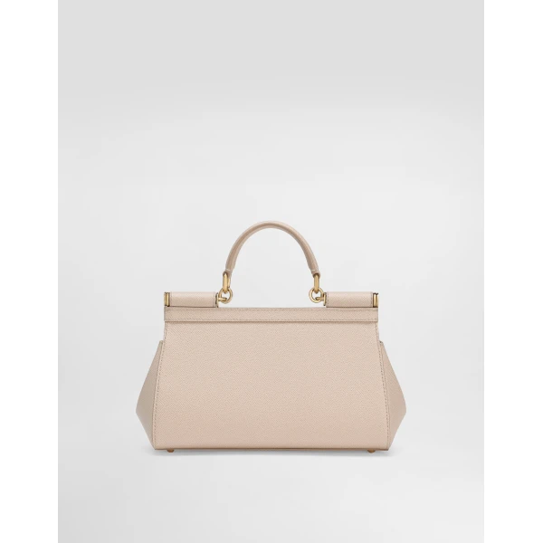 Pink Dolce & Gabbana Medium sicily handbag in dauphine calfskin, view 4 | Totes & Top-Handle Bags