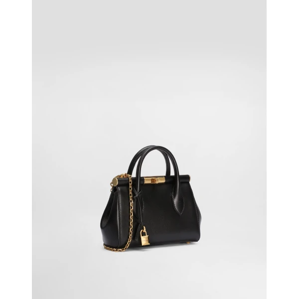 Black Dolce & Gabbana Mini Marlene Day bag in palmellato calfskin, view 3 | Mini Bags