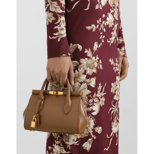 Brown Dolce & Gabbana Mini Marlene Day bag in palmellato calfskin, view 2 | Mini Bags