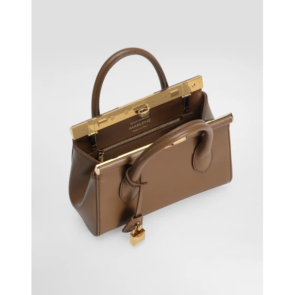 Brown Dolce & Gabbana Mini Marlene Day bag in palmellato calfskin, view 5 | Mini Bags