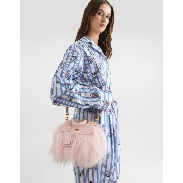Multicolour Dolce & Gabbana Mini My Sicily handbag in long-hair goat fur and plongé calfskin, view 2 | Mini Bags