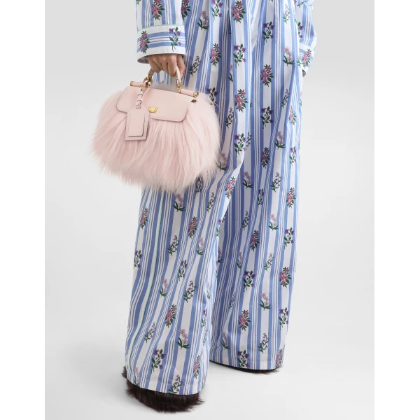 Multicolour Dolce & Gabbana Mini My Sicily handbag in long-hair goat fur and plongé calfskin, view 3 | Mini Bags