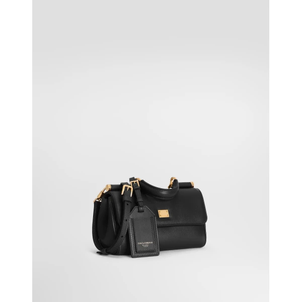 Black Dolce & Gabbana Mini My Sicily handbag in plongé calfskin, view 2 | Mini Bags