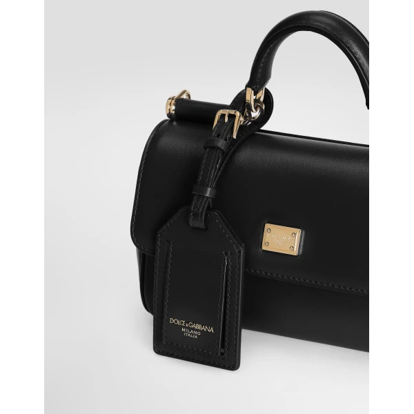 Black Dolce & Gabbana Mini My Sicily handbag in plongé calfskin, view 5 | Mini Bags