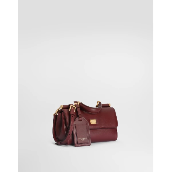 Bordeaux Dolce & Gabbana Mini My Sicily handbag in plongé calfskin, view 2 | Mini Bags