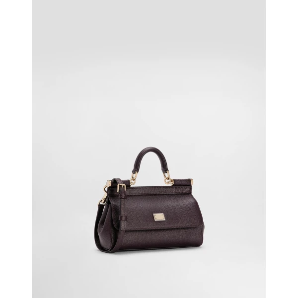 Bordeaux Dolce & Gabbana Mini Sicily handbag in dauphine calfskin, view 2 | Mini Bags