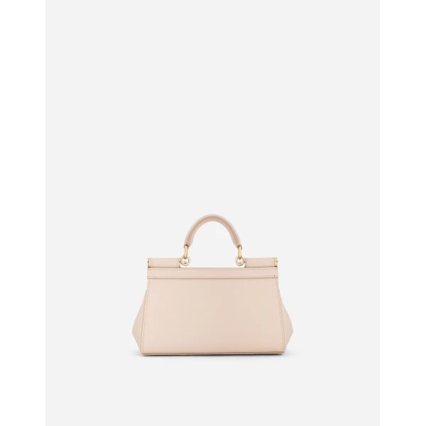 Pink Dolce & Gabbana Mini Sicily handbag in dauphine calfskin, view 3 | Mini Bags