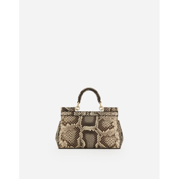 Yellow Dolce & Gabbana Mini Sicily handbag in python leather, view 3 | Mini Bags