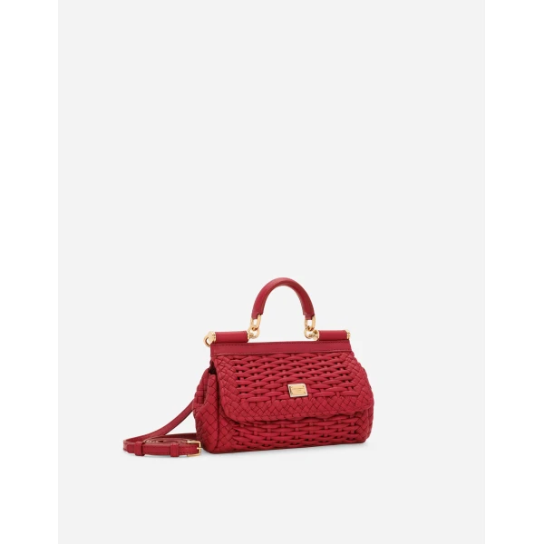 Multicolour Dolce & Gabbana Mini Sicily handbag in woven nappa leather, view 3 | Mini Bags