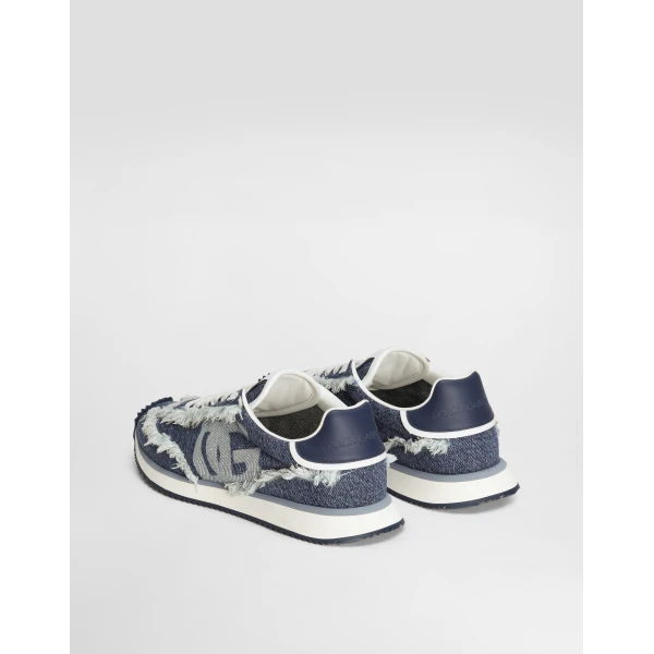 Azure Dolce & Gabbana Mixed-material DG Cushion sneakers, view 3 | Sneakers