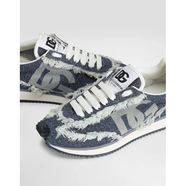 Azure Dolce & Gabbana Mixed-material DG Cushion sneakers, view 4 | Sneakers