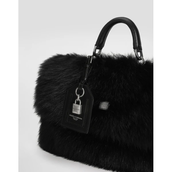 Black Dolce & Gabbana My Sicily handbag, view 4 | Totes & Top-Handle Bags