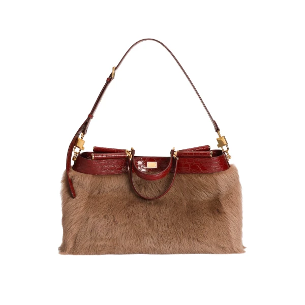 My Sicily shearling and alligator handbag