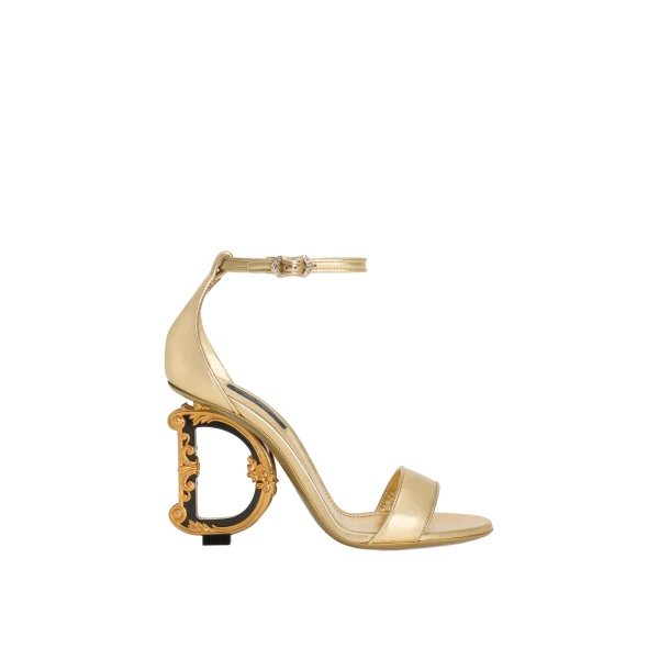 Nappa mordore sandals with baroque DG heel