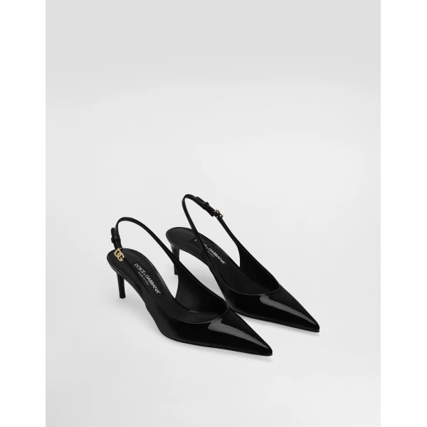 Black Dolce & Gabbana Patent leather slingbacks, view 2 | Heels