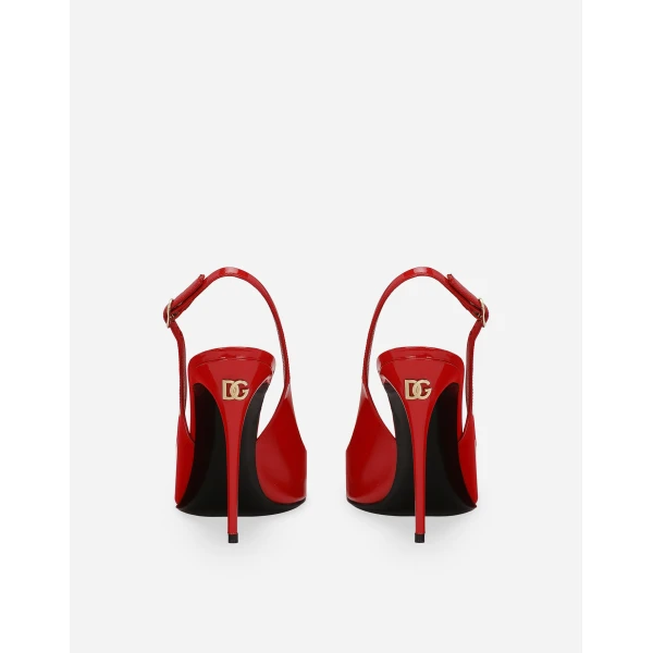 Red Dolce & Gabbana Patent leather slingbacks, view 3 | Heels