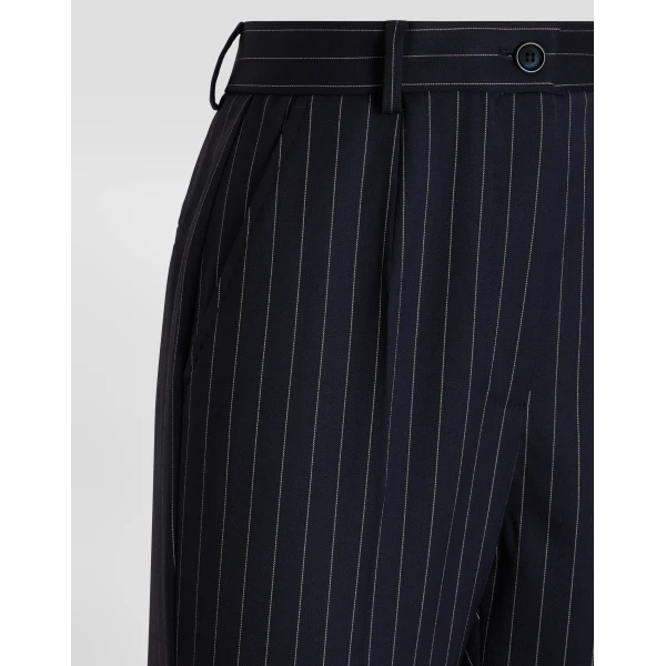Multicolour Dolce & Gabbana Pinstripe wool trousers, view 3 | Pants