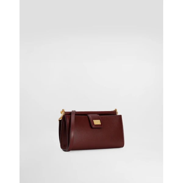 Bordeaux Dolce & Gabbana Plongé calfskin phone bag, view 2 | Mini Bags