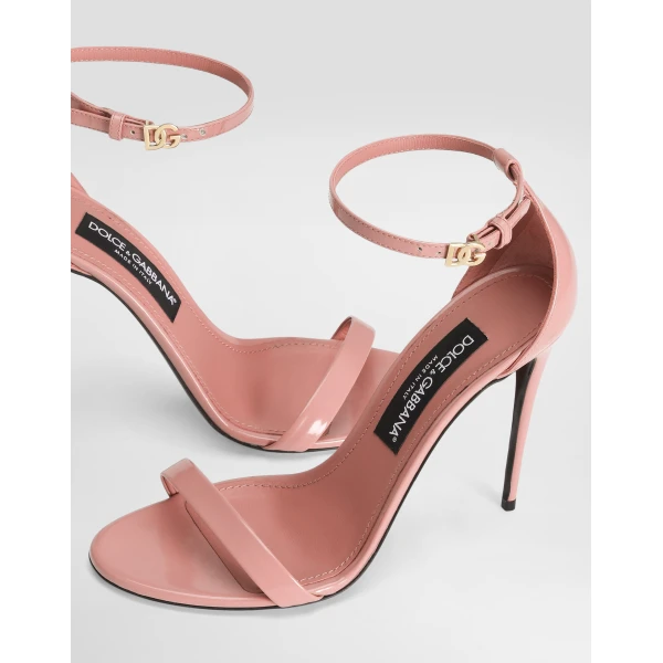 Pink Dolce & Gabbana Polished calfskin sandals, view 4 | Sandals