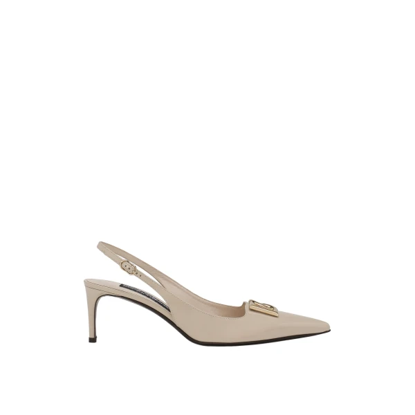 Beige Dolce & Gabbana Polished calfskin slingbacks | Heels