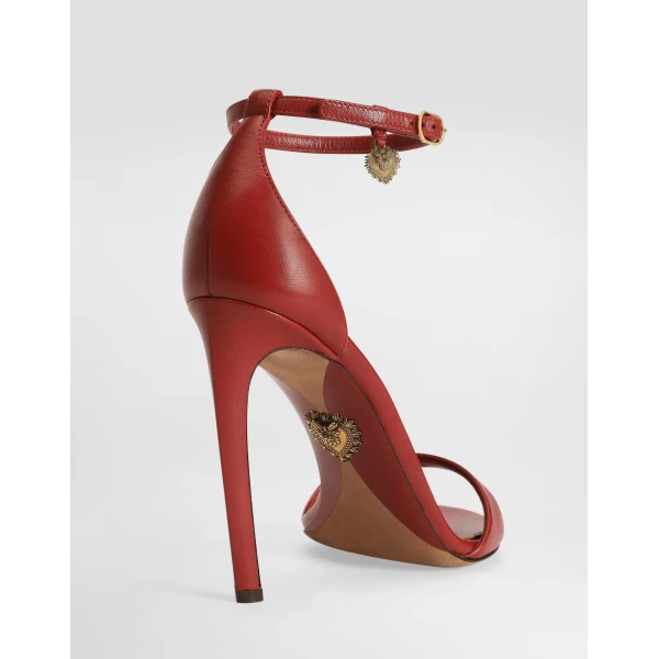 Red Dolce & Gabbana Polished goatskin sandals, view 4 | Sandals