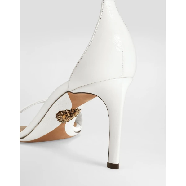 White Dolce & Gabbana Polished goatskin sandals, view 4 | Sandals