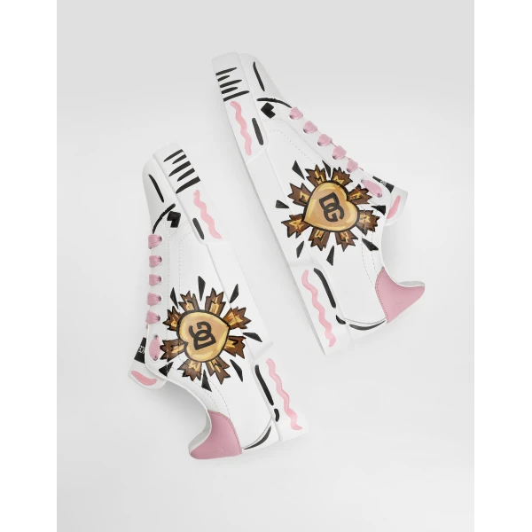 Multicolour Dolce & Gabbana Portofino light strobel nappa calfskin sneakers, view 5 | Sneakers