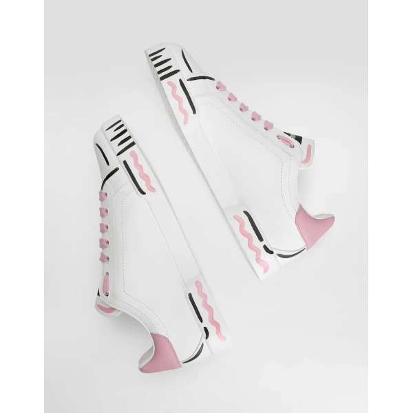 Multicolour Dolce & Gabbana Portofino light strobel nappa calfskin sneakers, view 6 | Sneakers