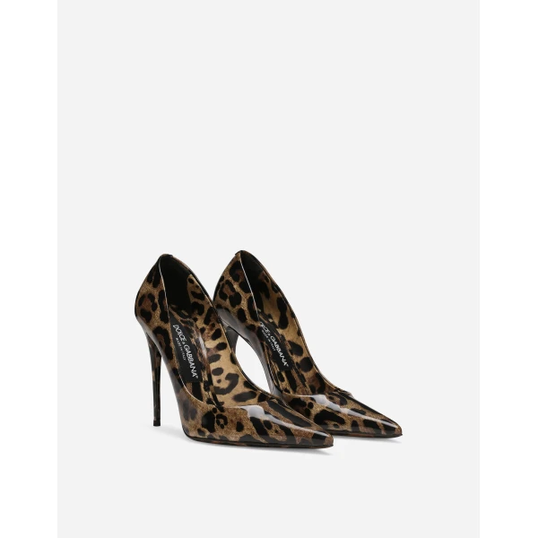 Animal Print Dolce & Gabbana Printed polished calfskin pumps, view 2 | Heels